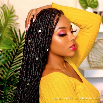 Nu Soft Faux Locs Crochet Hair 24 Inch Pre-Loop Faux Locs Crochet Braids African Roots Premium Fiber Synthetic Hair Extensions